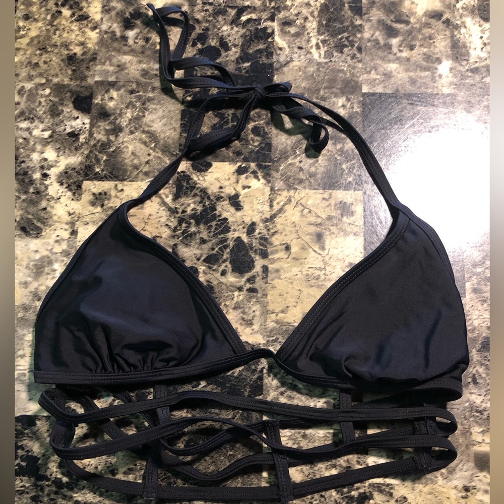 Black Strappy Bikini Top